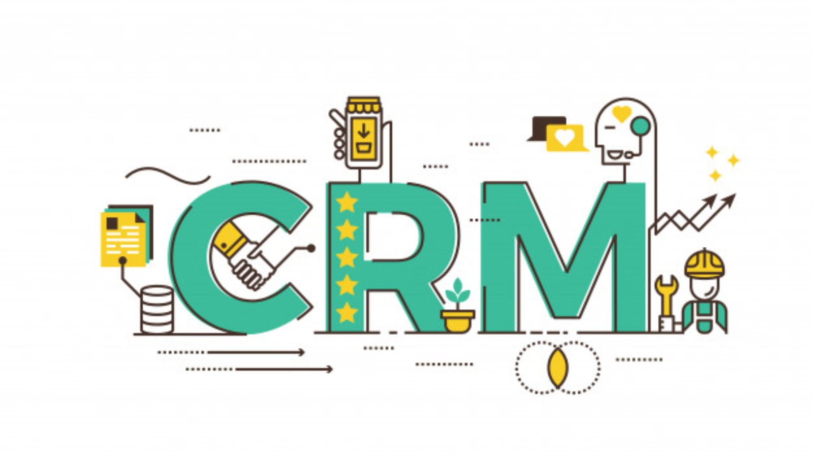 Ilustração em verde sobre CRM